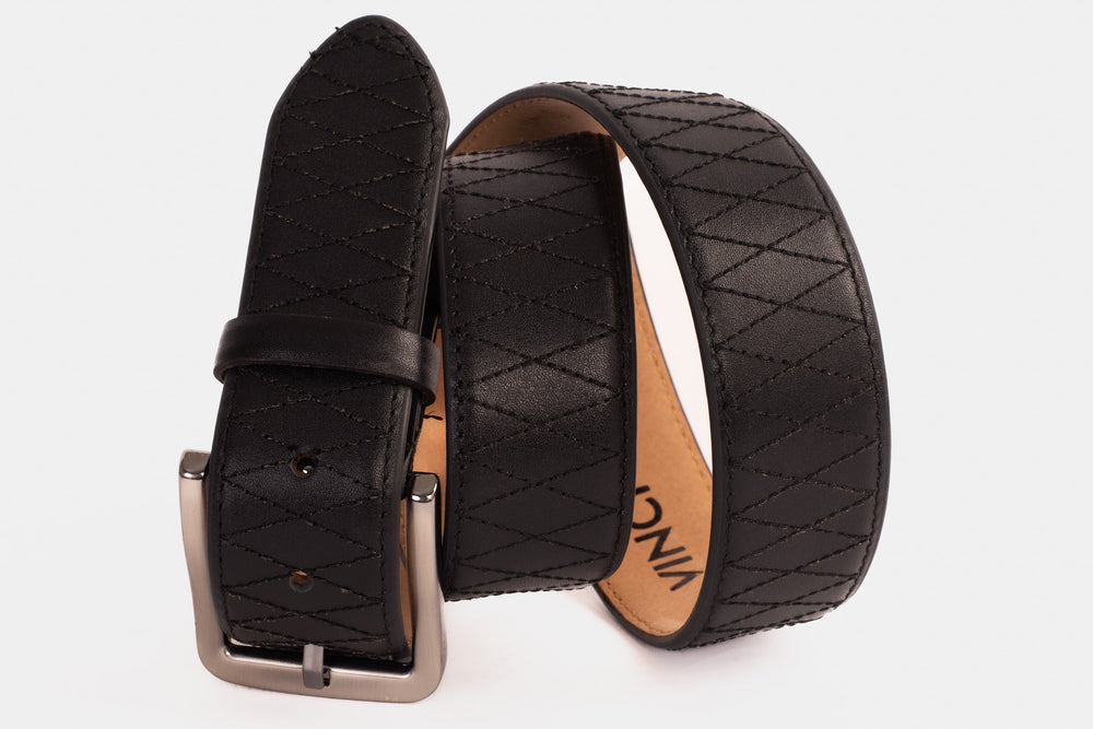 The Adler Black Leather Belt - Vinci Leather