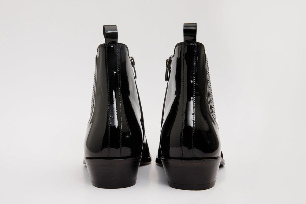 The Sorhag Black Suede Leather Dress Boot - Vinci Leather