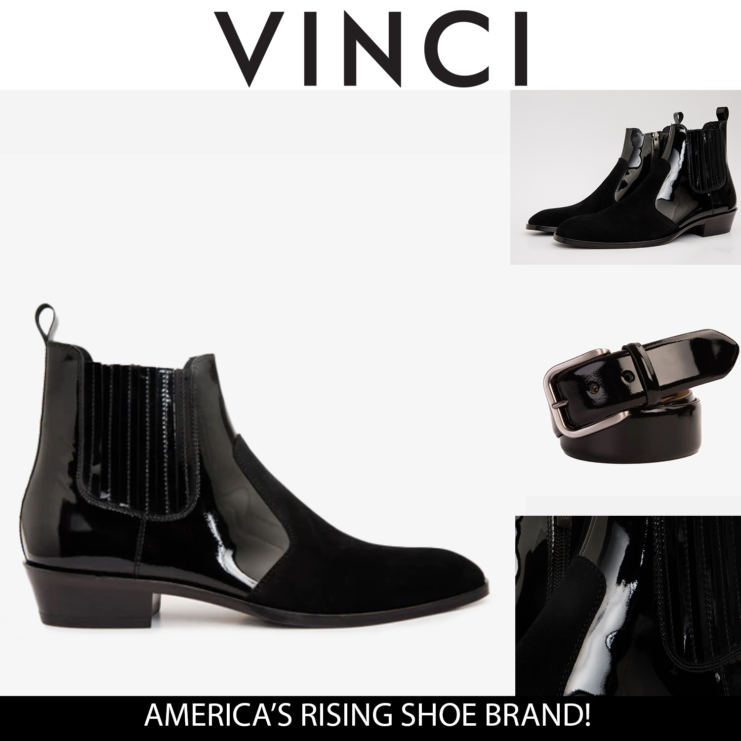 The Sorhag Black Suede Leather Dress Boot - Vinci Leather