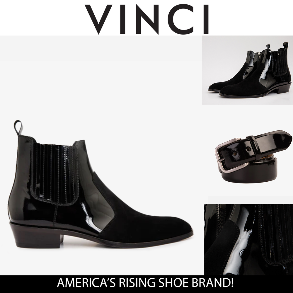 The Sorhag Black Suede Leather Dress Boot - Vinci Leather