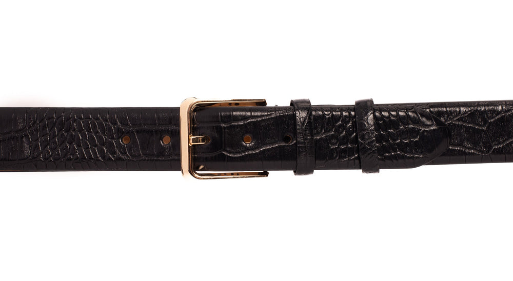The Monaco Black Leather Belt - Vinci Leather