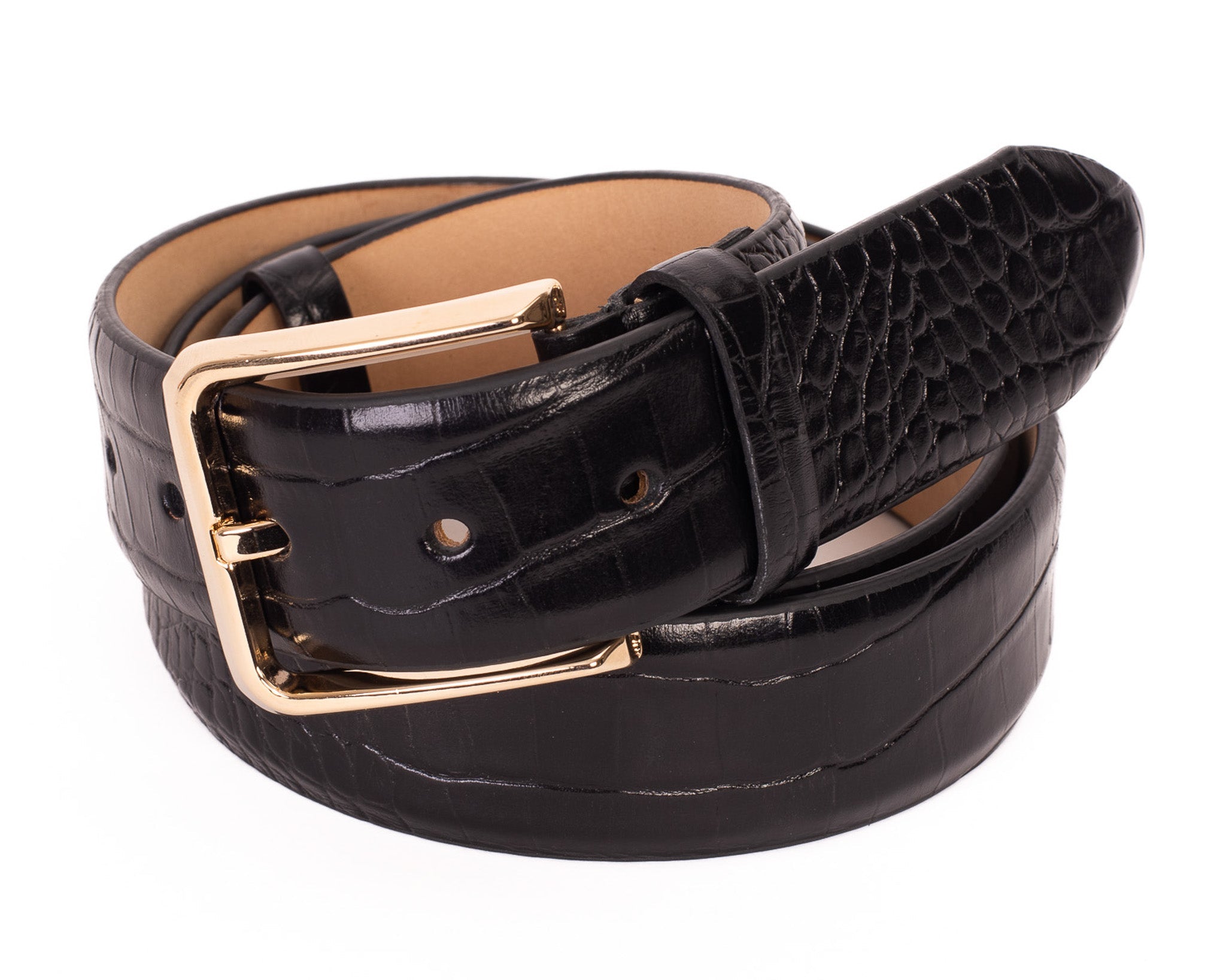 The Monaco Black Leather Belt - Vinci Leather