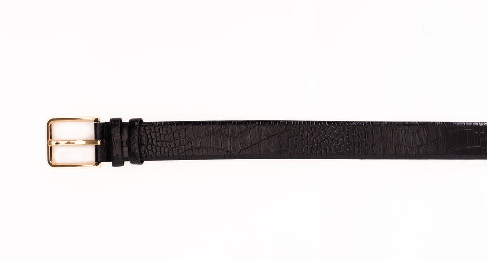 The Monaco Black Leather Belt - Vinci Leather