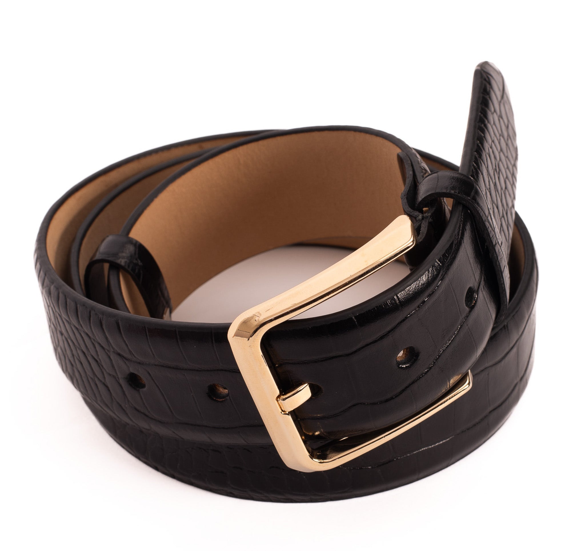 The Monaco Black Leather Belt - Vinci Leather