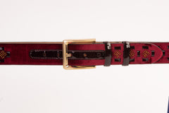 The Vicino Burgundy Leather Belt - Vinci Leather