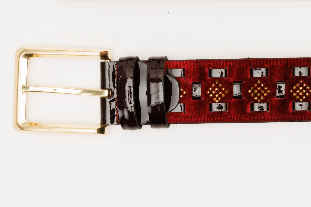 The Vicino Burgundy Leather Belt - Vinci Leather