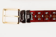 The Vicino Burgundy Leather Belt - Vinci Leather