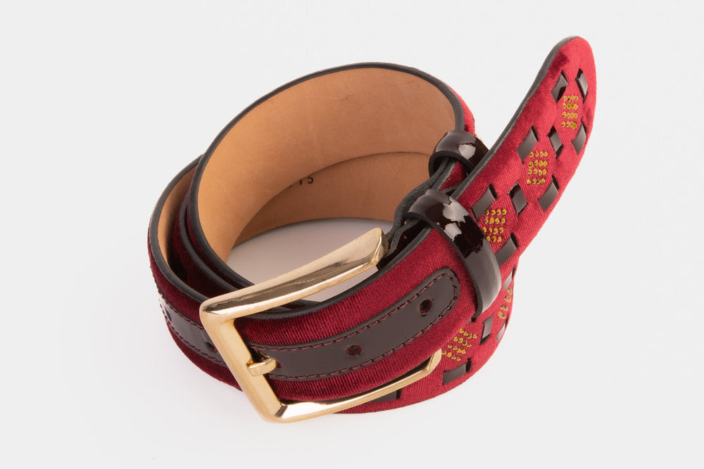 The Vicino Burgundy Leather Belt - Vinci Leather