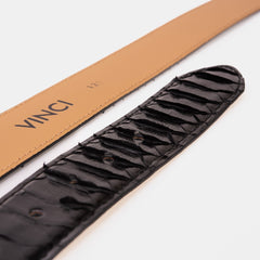 The Bethesda Black pythn Sneak Leather Belt - Vinci Leather
