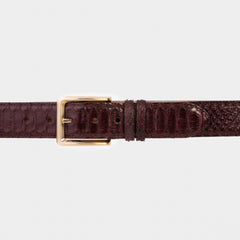 The Bethesda Burgundy pythn Sneak Leather Belt - Vinci Leather