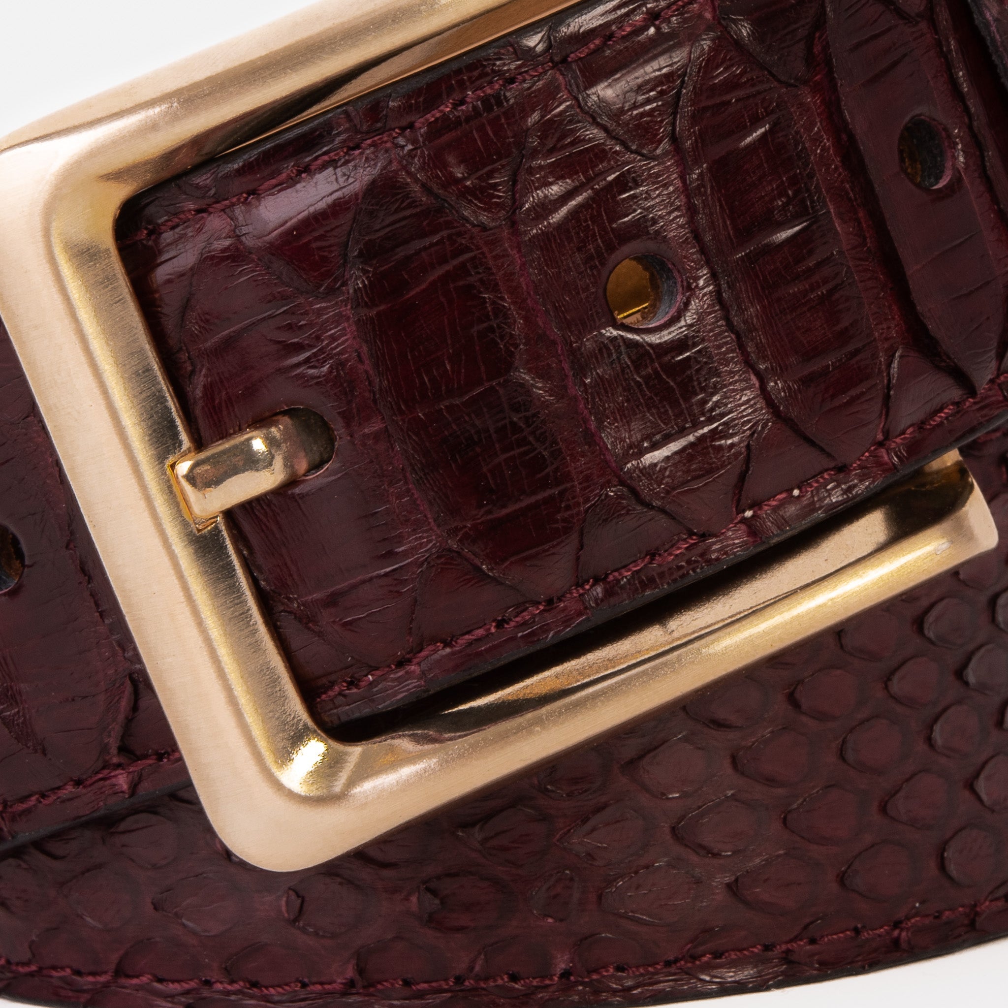 The Bethesda Burgundy pythn Sneak Leather Belt - Vinci Leather