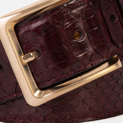 The Bethesda Burgundy pythn Sneak Leather Belt - Vinci Leather