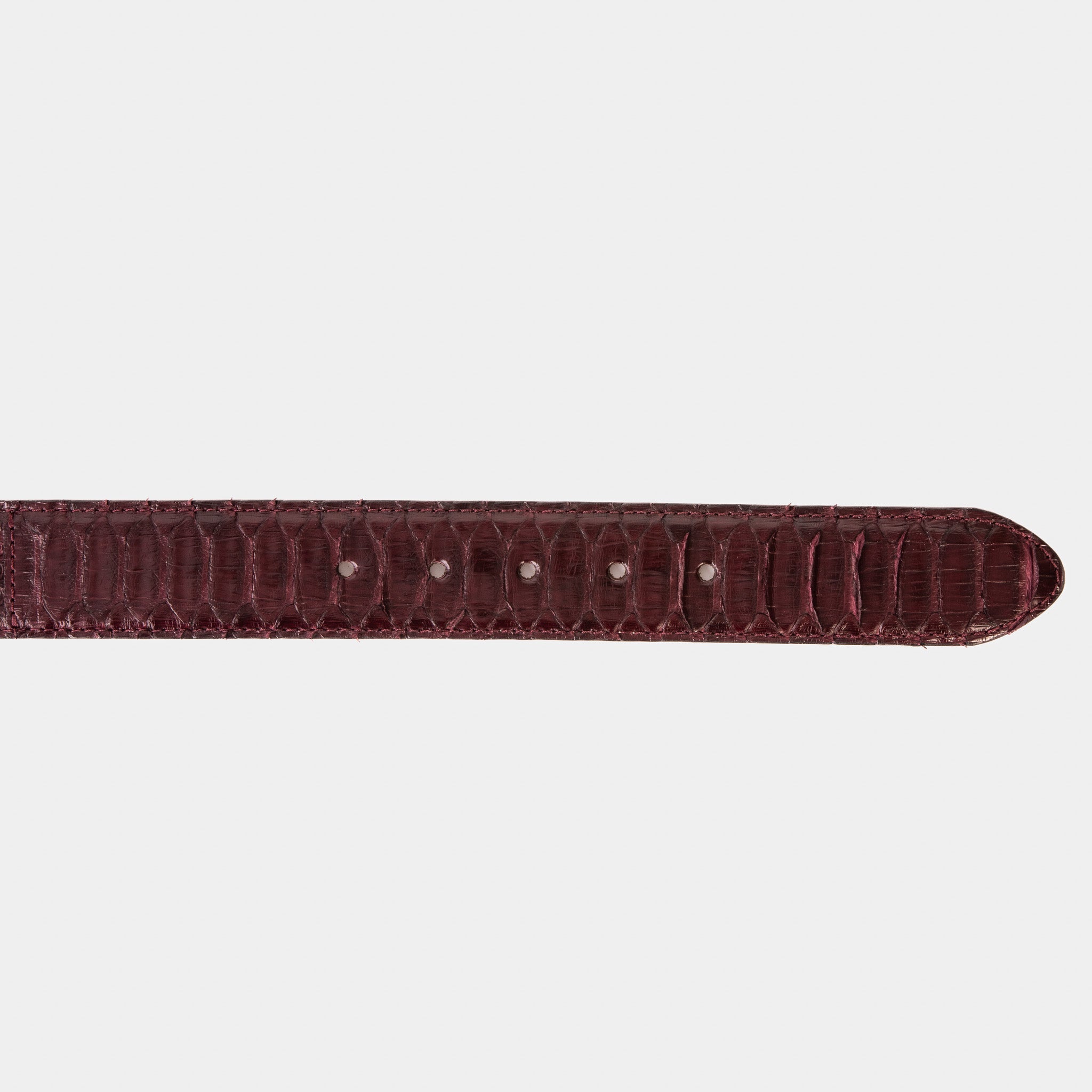 The Bethesda Burgundy pythn Sneak Leather Belt - Vinci Leather