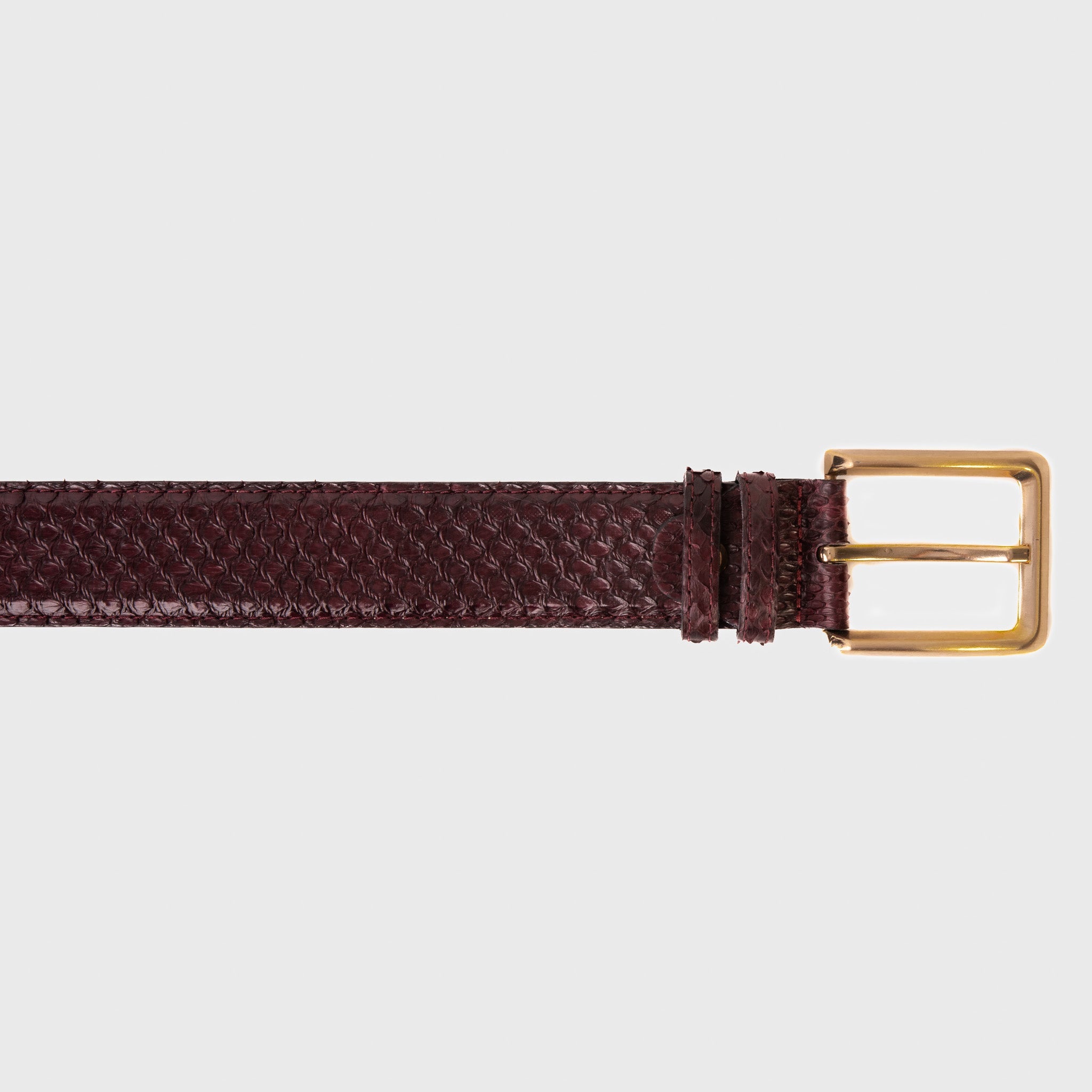 The Bethesda Burgundy pythn Sneak Leather Belt - Vinci Leather