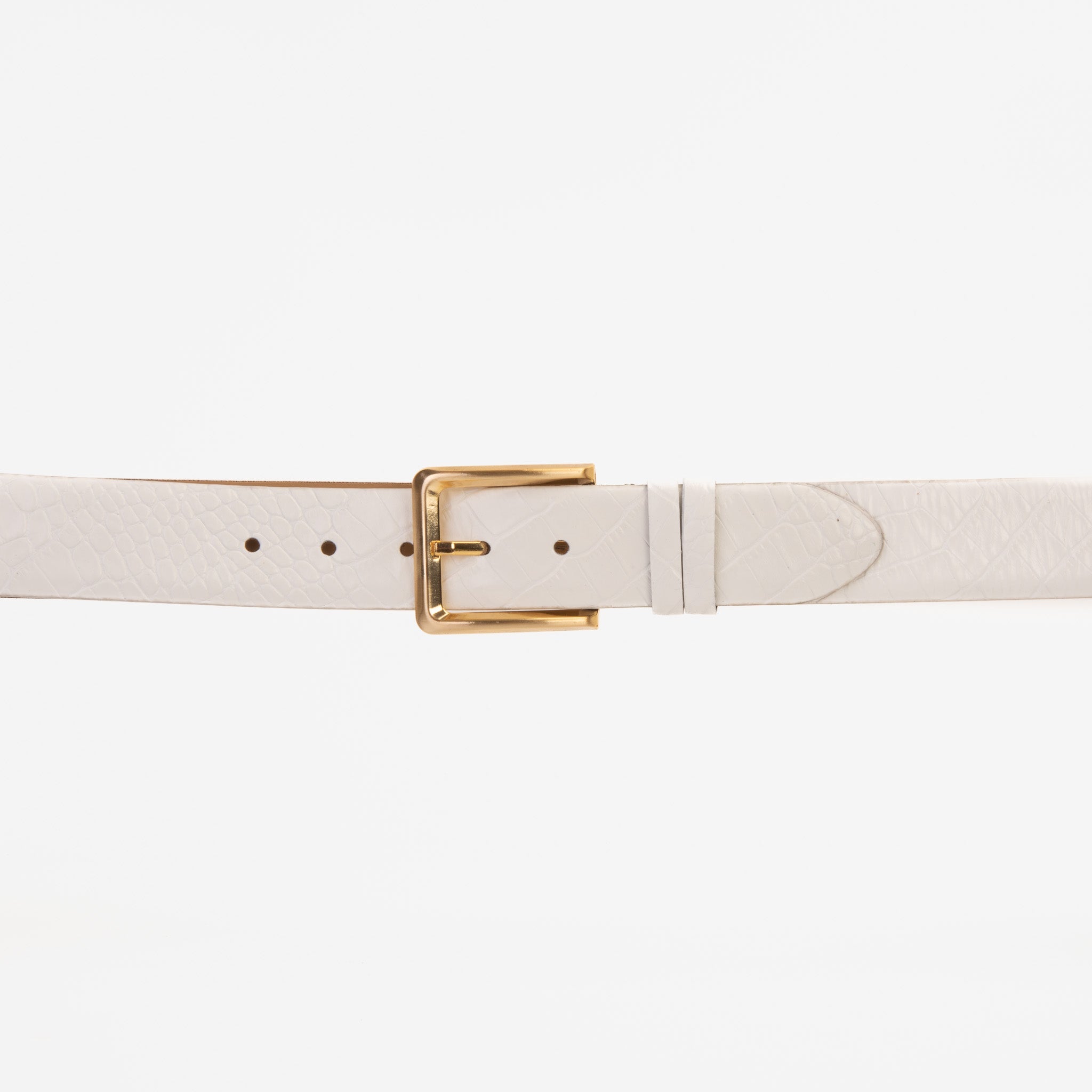 The Monaco White Leather Belt - Vinci Leather