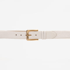 The Monaco White Leather Belt - Vinci Leather