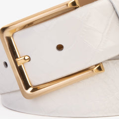 The Monaco White Leather Belt - Vinci Leather