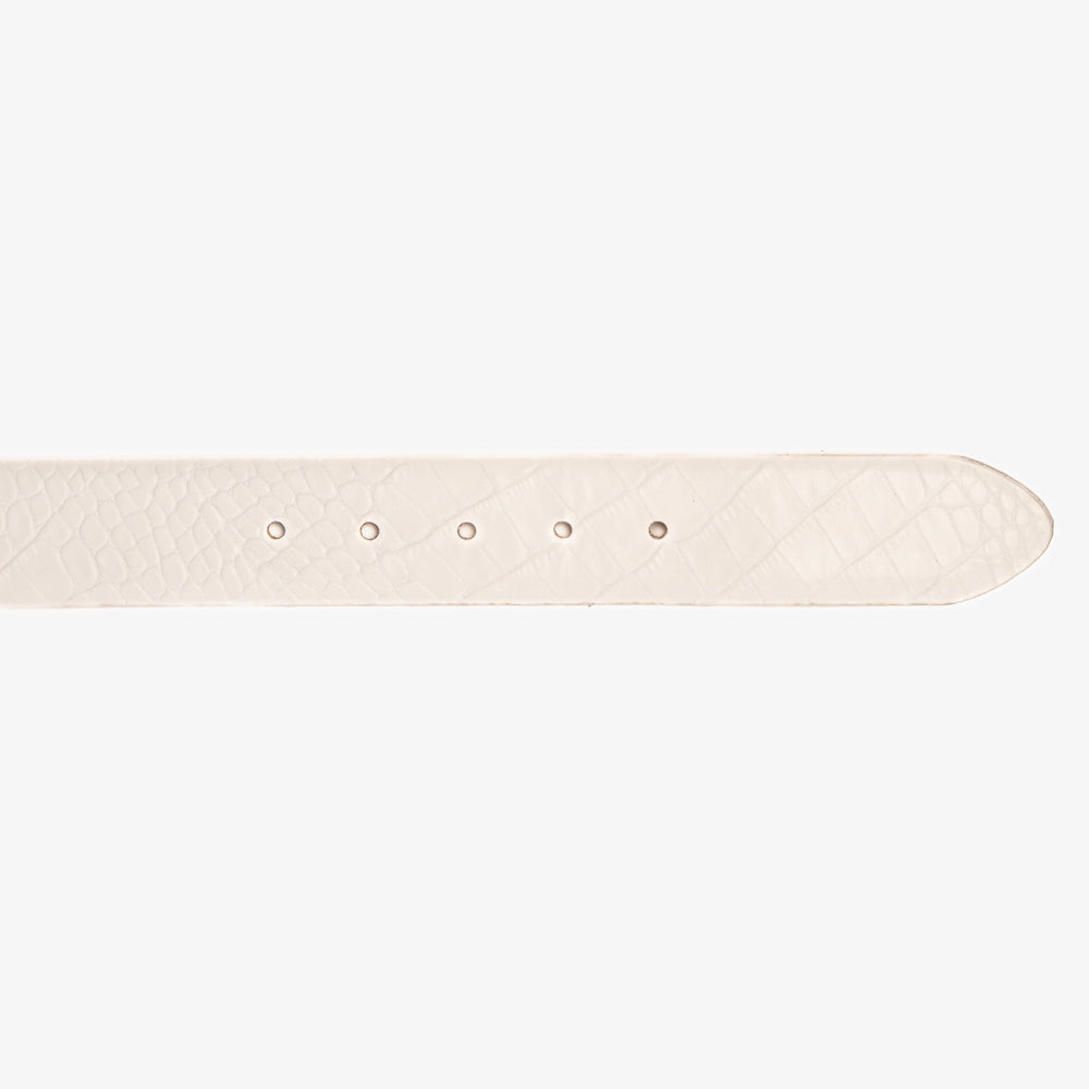 The Monaco White Leather Belt - Vinci Leather