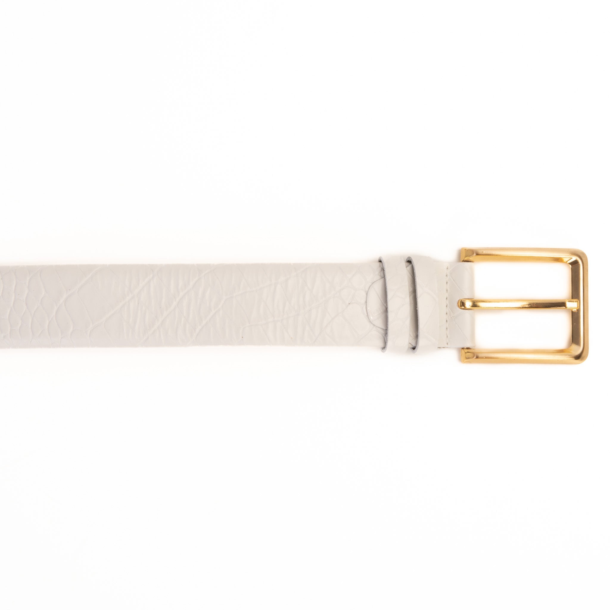 The Monaco White Leather Belt - Vinci Leather