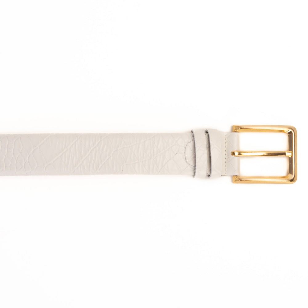 The Monaco White Leather Belt - Vinci Leather