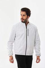 The Como Reversible White Black Leather Bomber Jacket - Vinci Leather