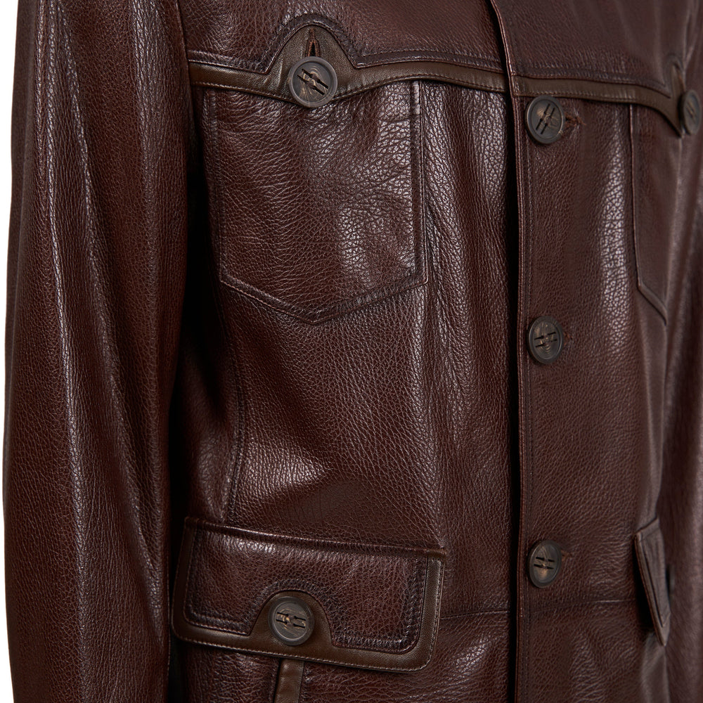 The Montclair Brown Leather Jacket - Vinci Leather