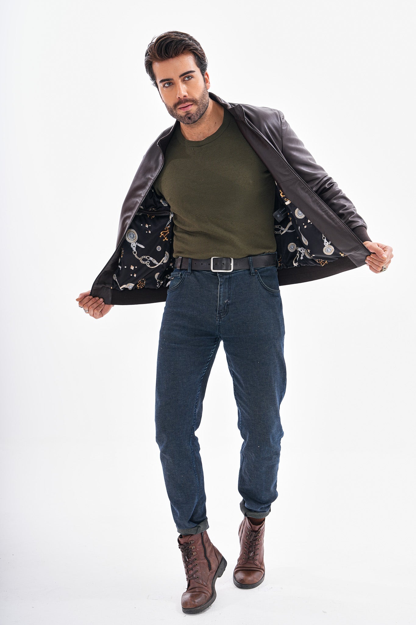 The Ardent Dark Brown Lambskin Leather Jacket - Vinci Leather