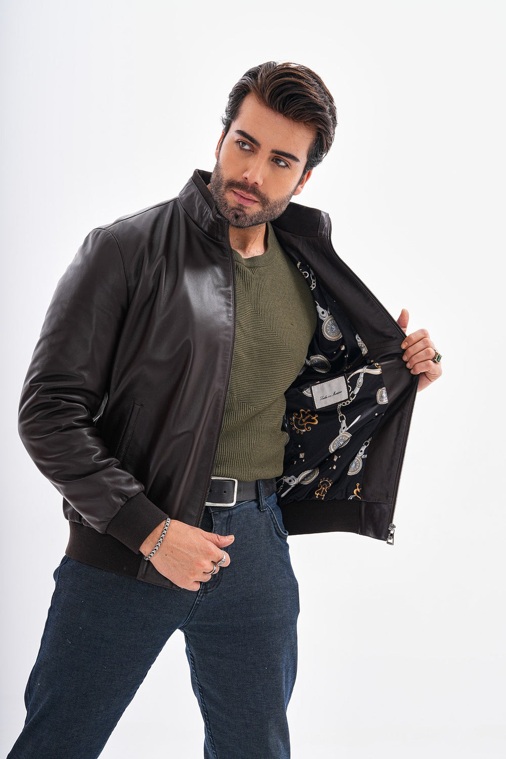 The Ardent Dark Brown Lambskin Leather Jacket - Vinci Leather