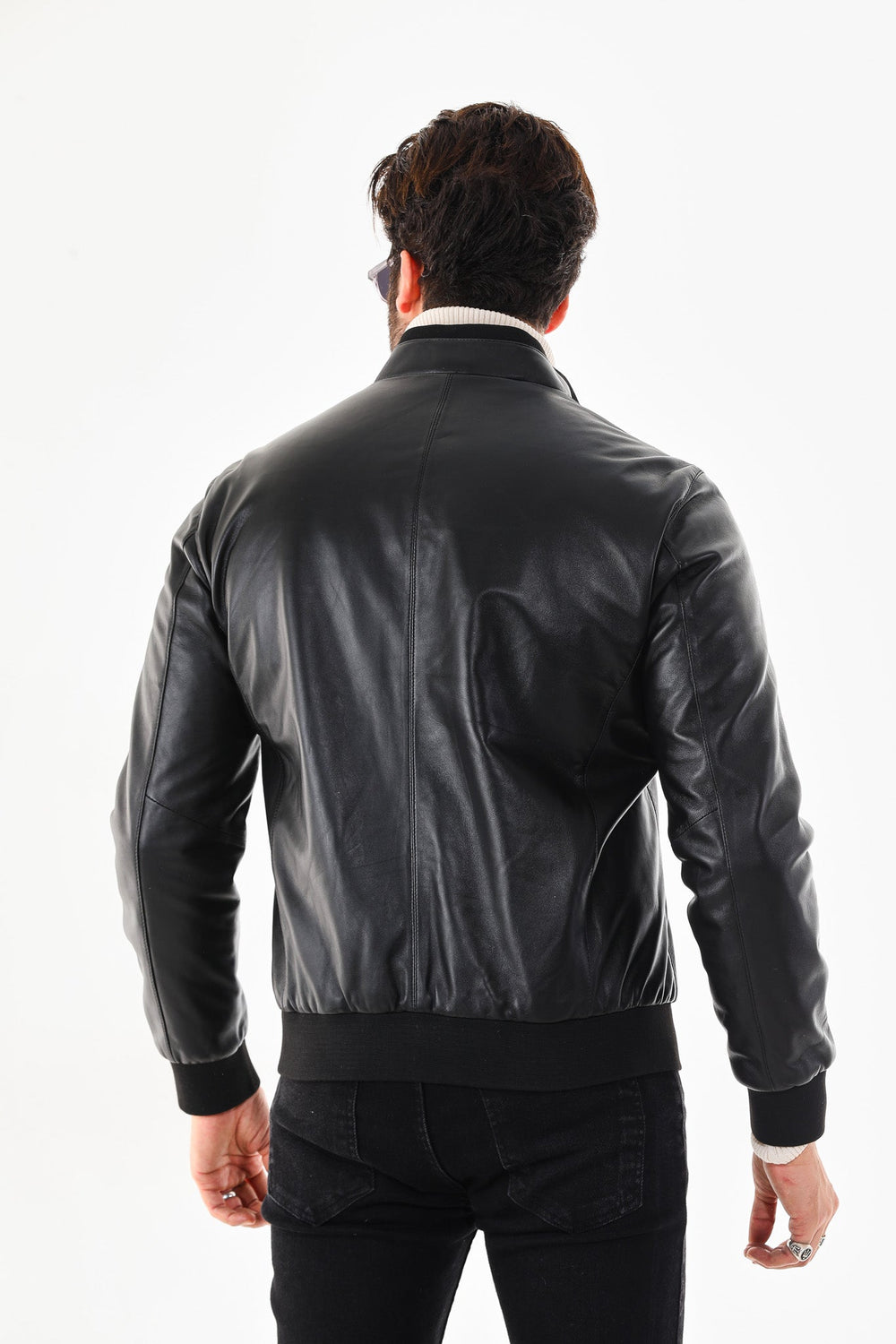Monza Vintage Black Lambskin Leather Jacket - Vinci Leather