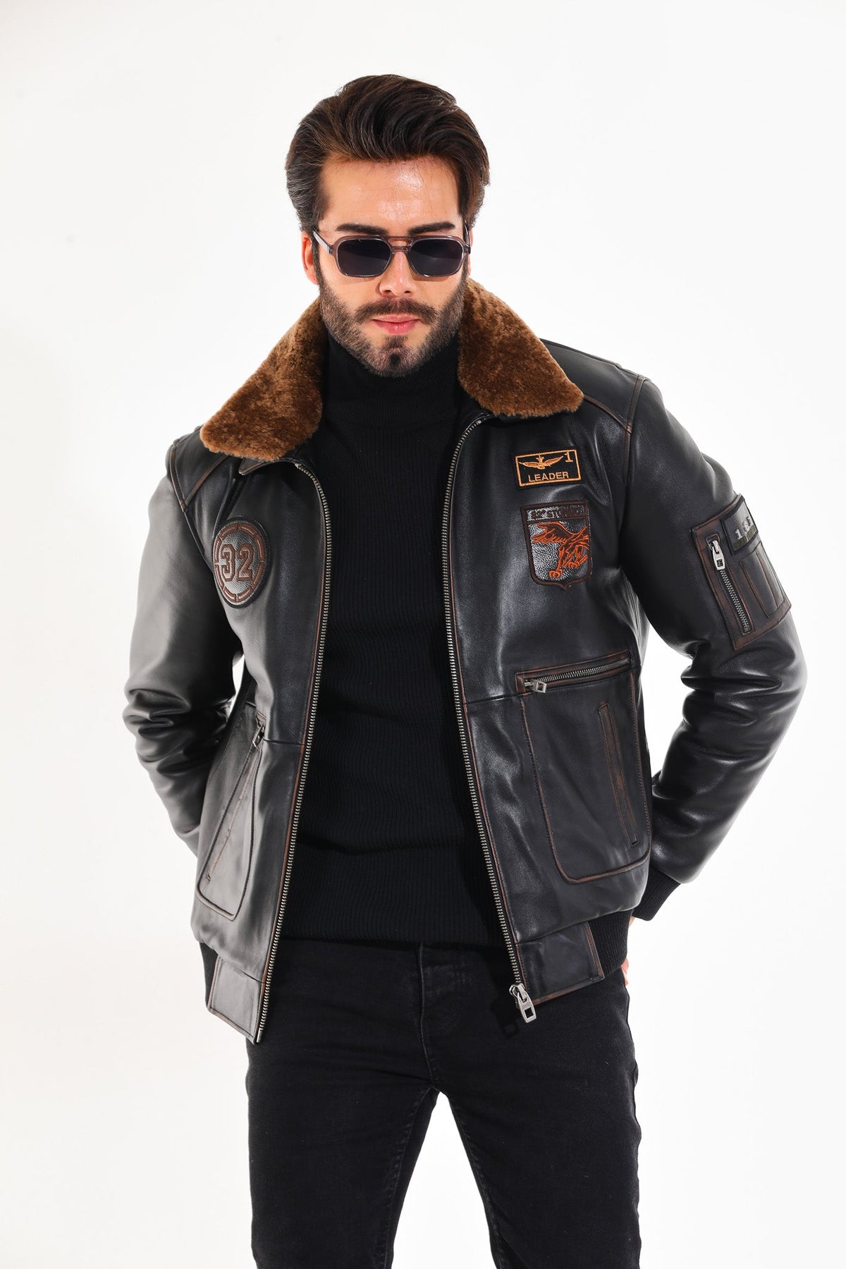 The Northway Vintage Black Lambskin Leather Jacket - Vinci Leather