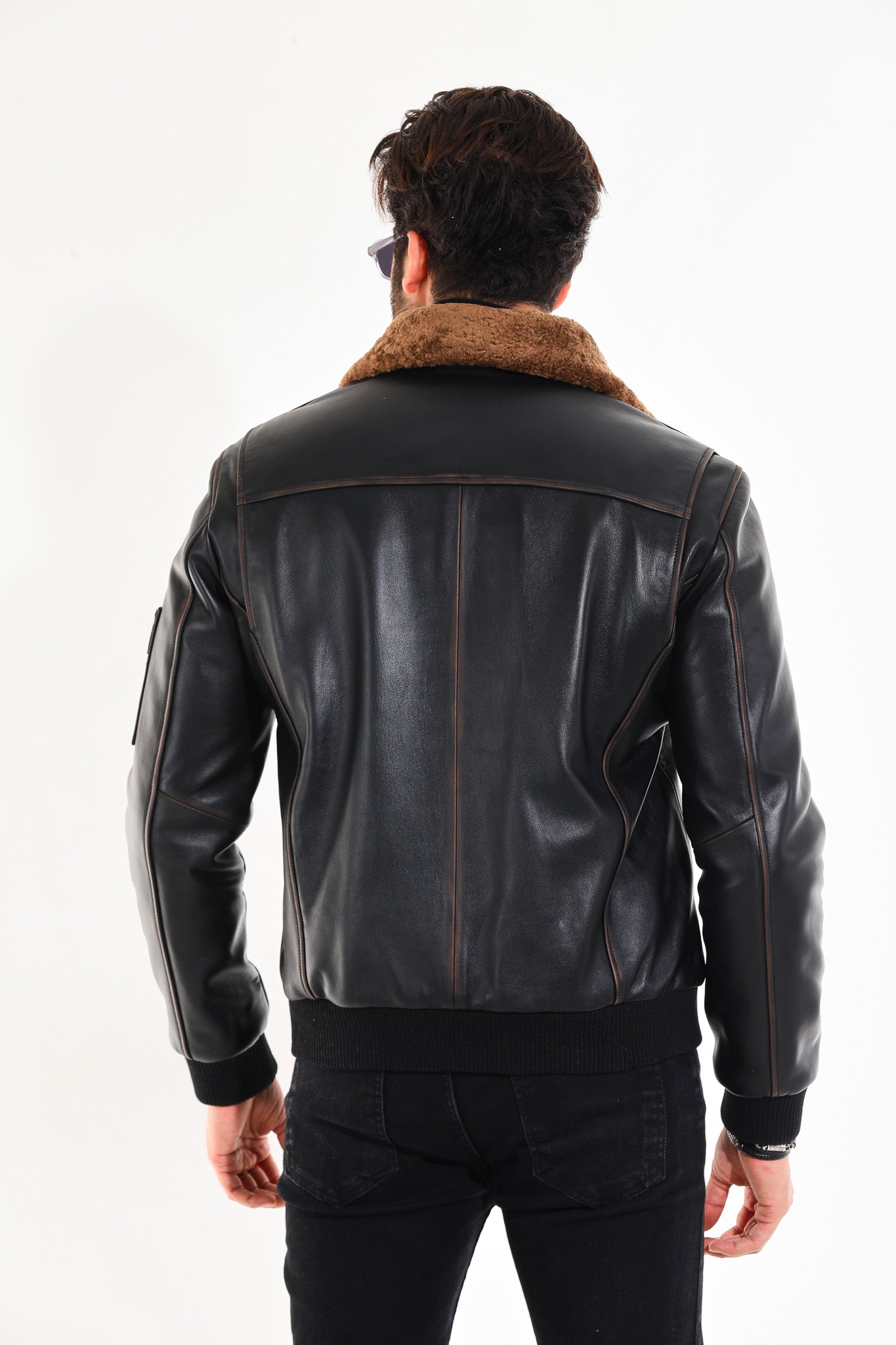 The Northway Vintage Black Lambskin Leather Jacket - Vinci Leather