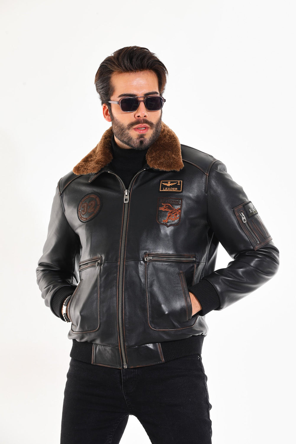 The Northway Vintage Black Lambskin Leather Jacket - Vinci Leather