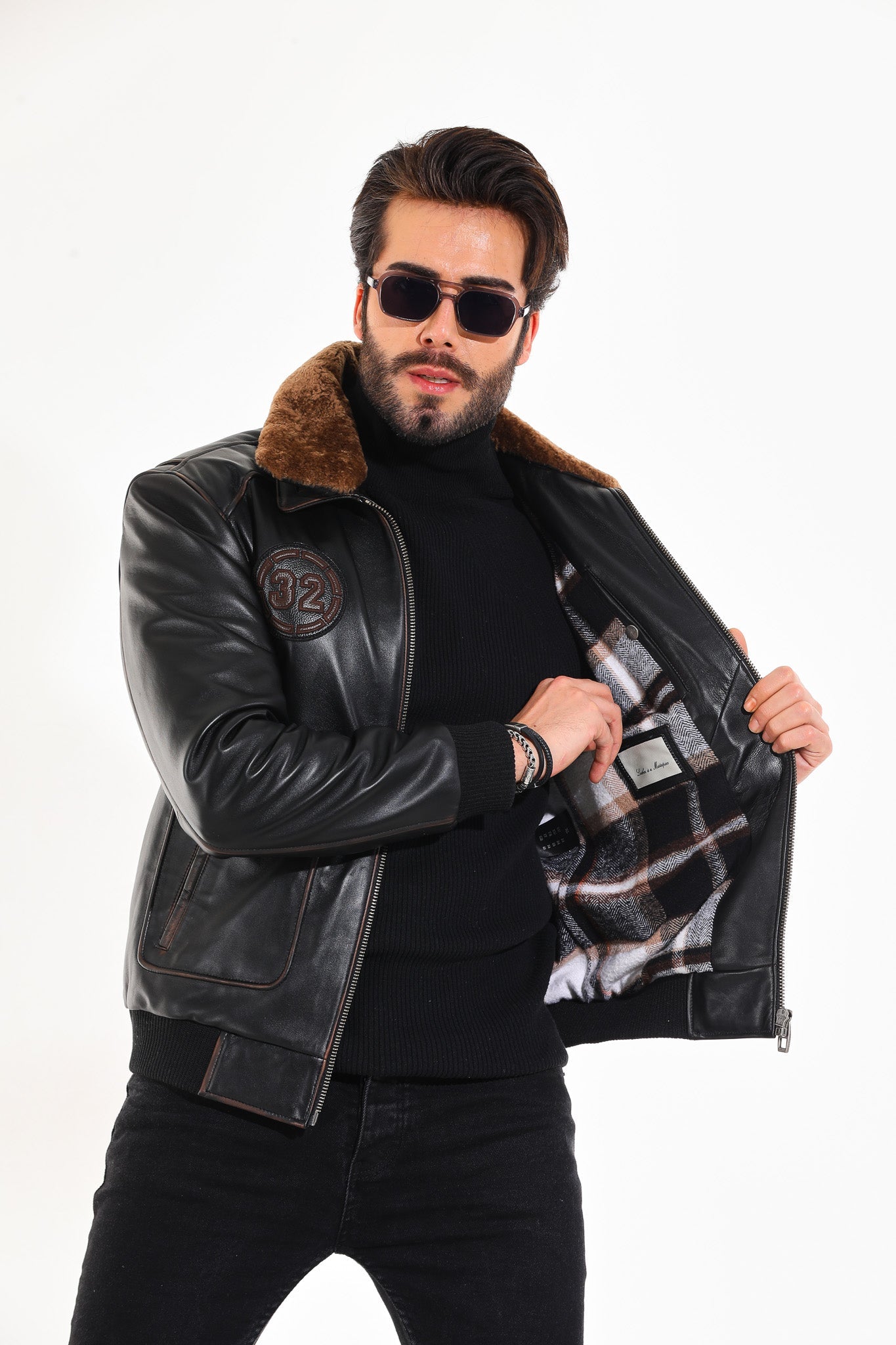 The Northway Vintage Black Lambskin Leather Jacket - Vinci Leather