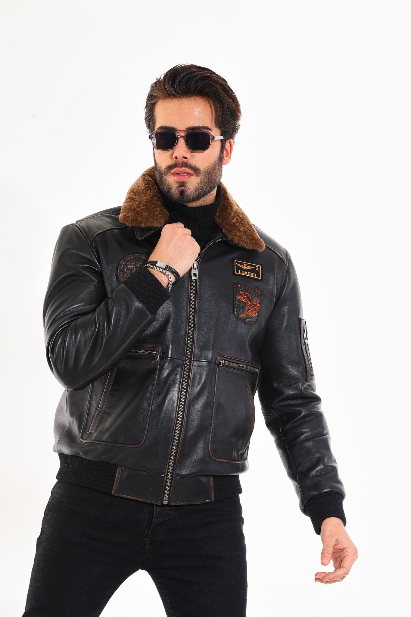 The Northway Vintage Black Lambskin Leather Jacket - Vinci Leather