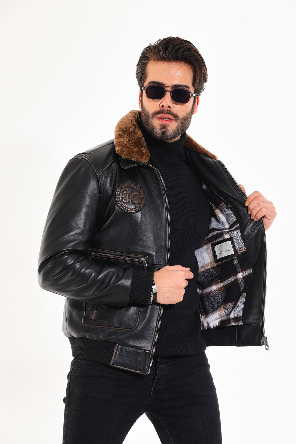 The Northway Vintage Black Lambskin Leather Jacket - Vinci Leather
