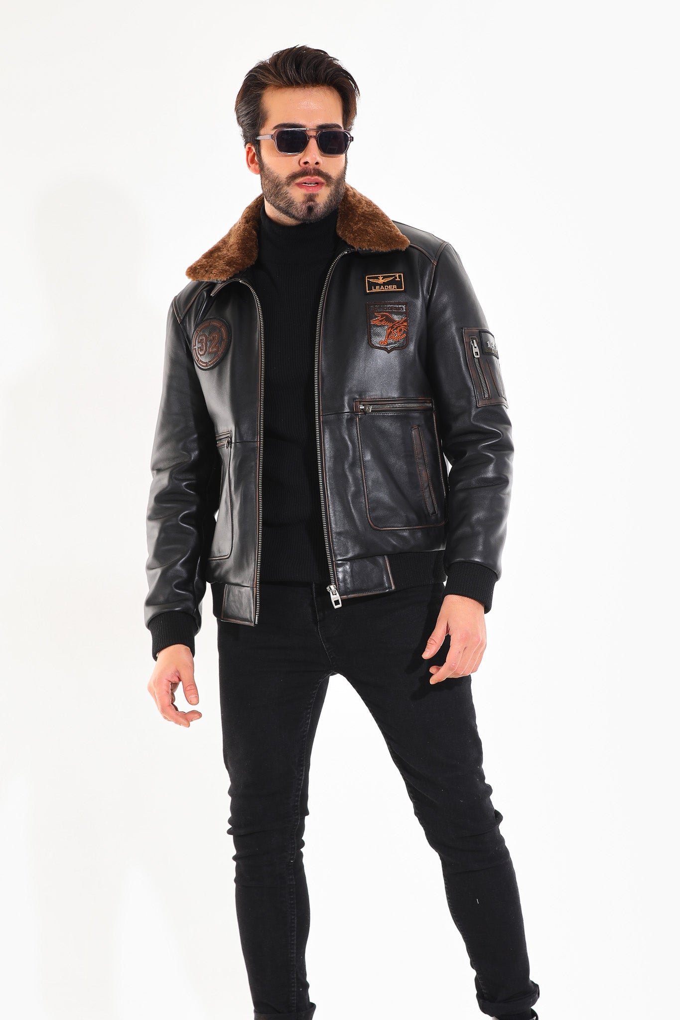 The Northway Vintage Black Lambskin Leather Jacket - Vinci Leather