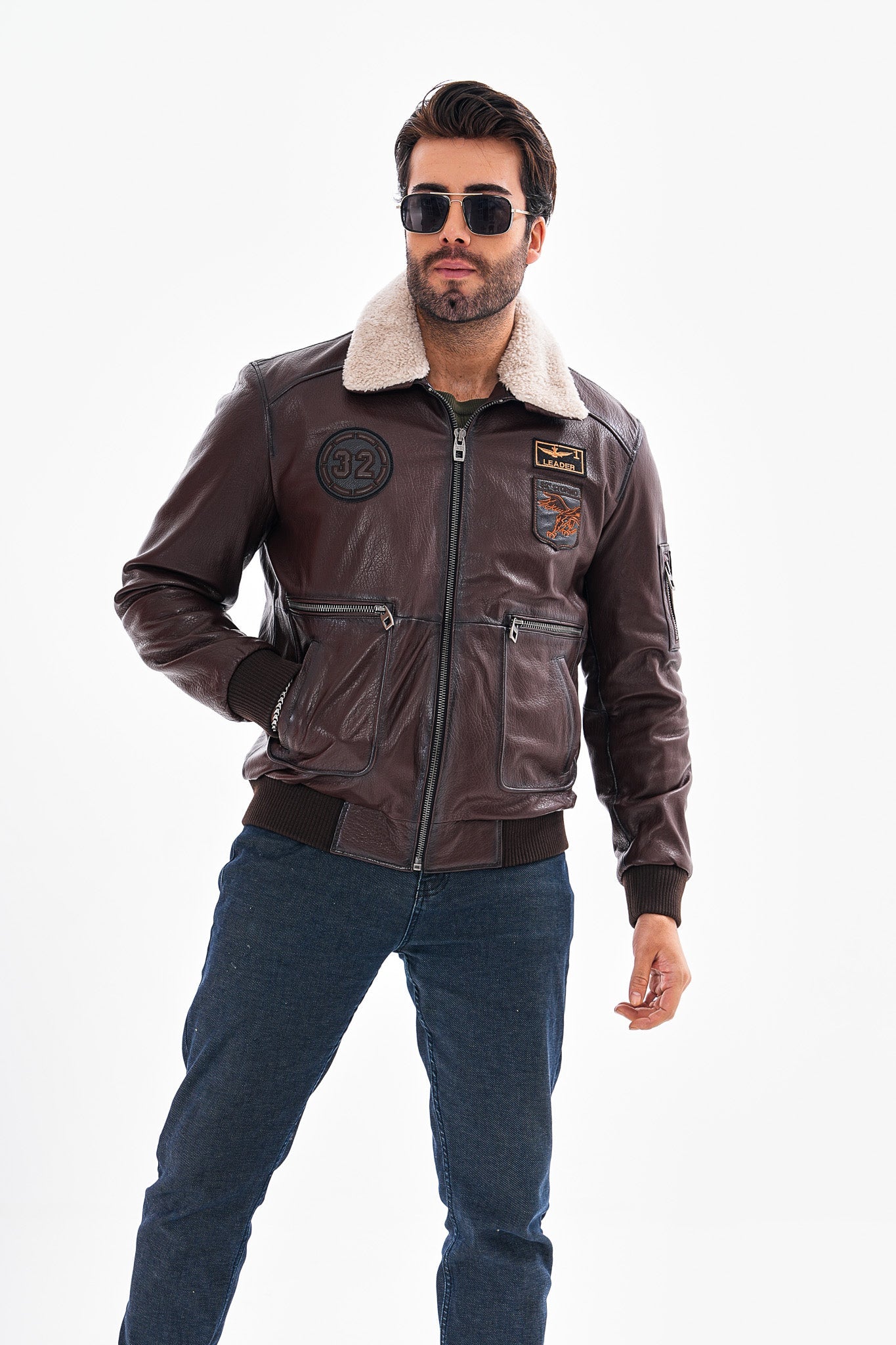 The Northway Brown Lambskin Leather Jacket - Vinci Leather