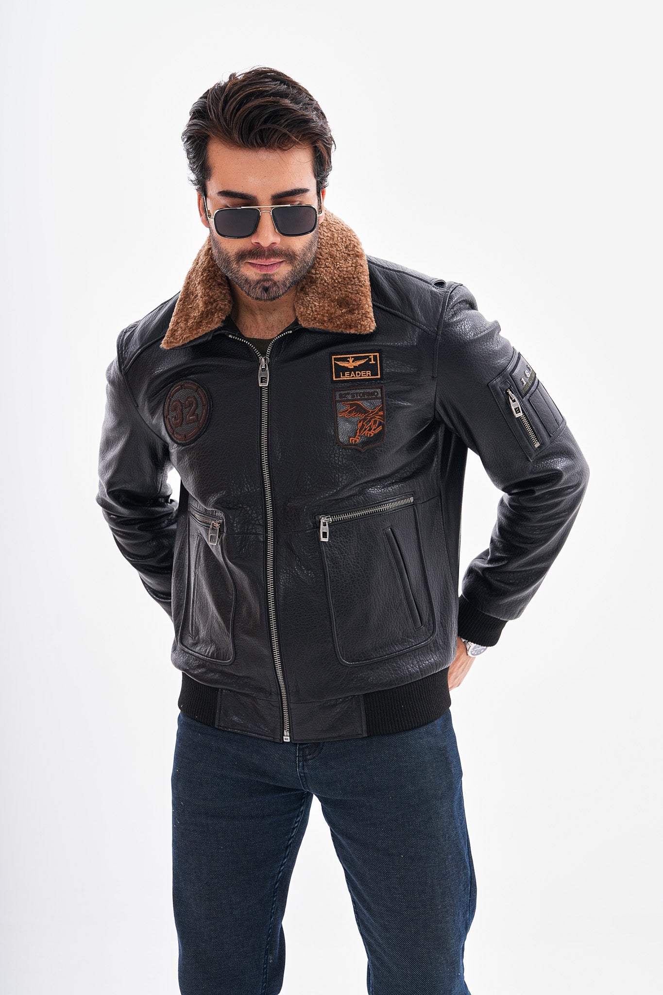 The Northway Black Lambskin Leather Jacket - Vinci Leather