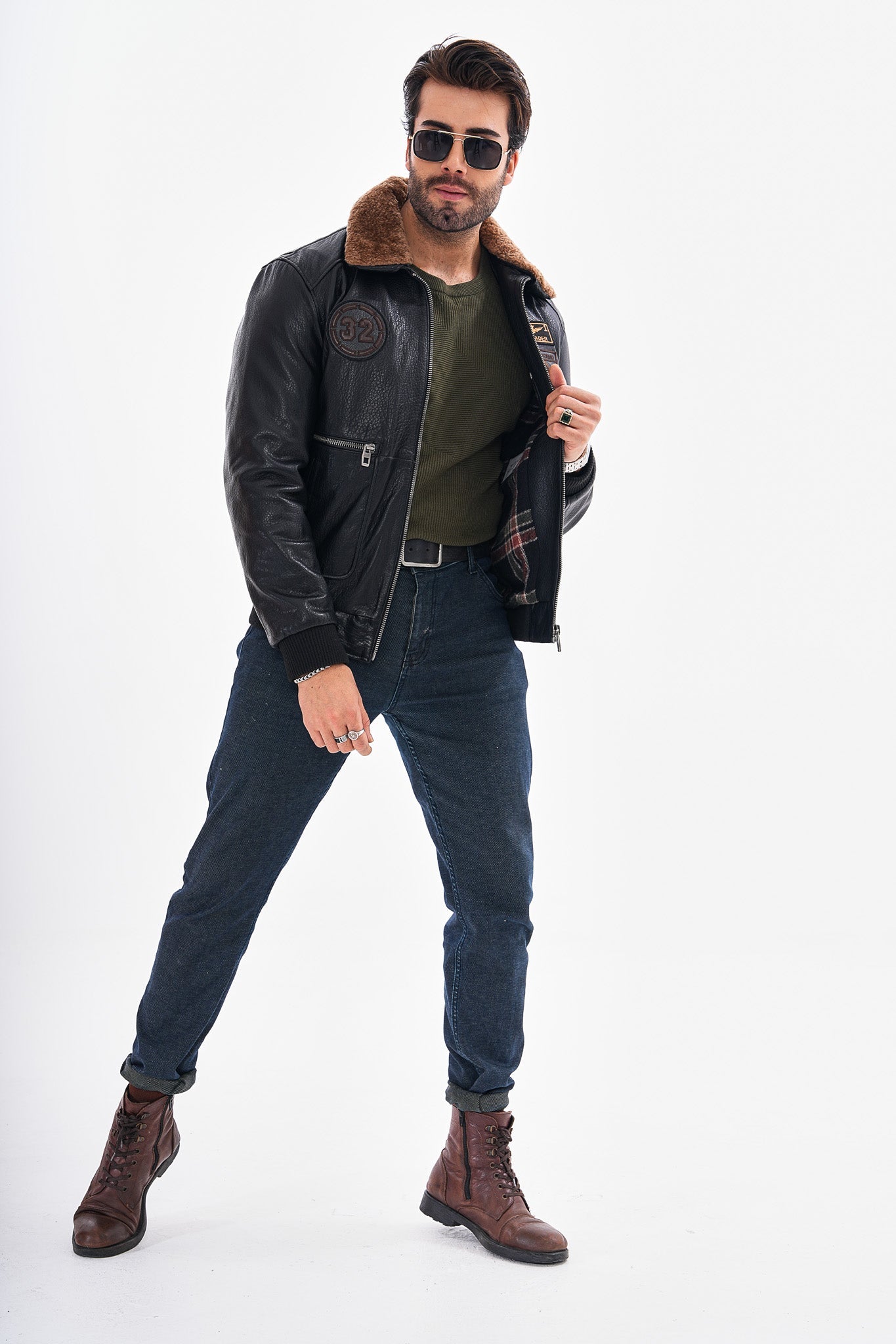 The Northway Black Lambskin Leather Jacket - Vinci Leather