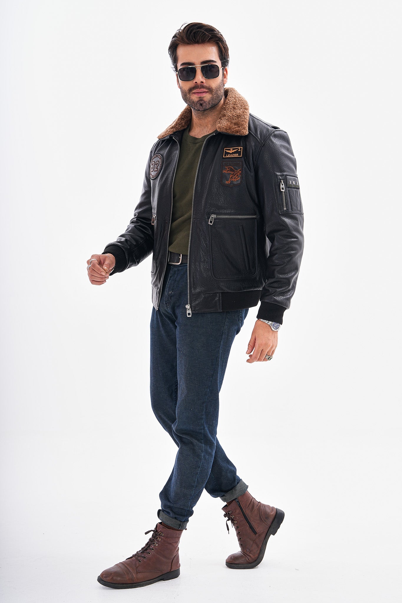 The Northway Black Lambskin Leather Jacket - Vinci Leather