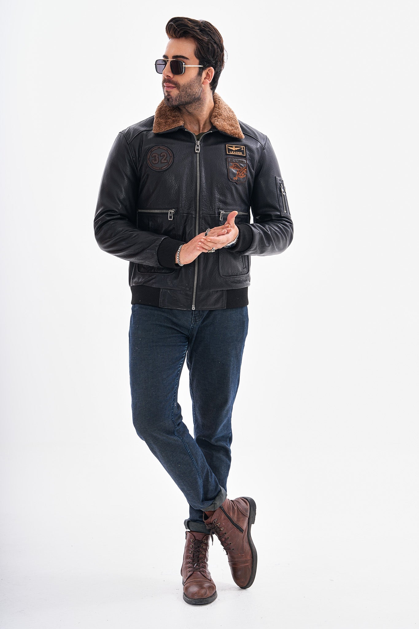 The Northway Black Lambskin Leather Jacket - Vinci Leather