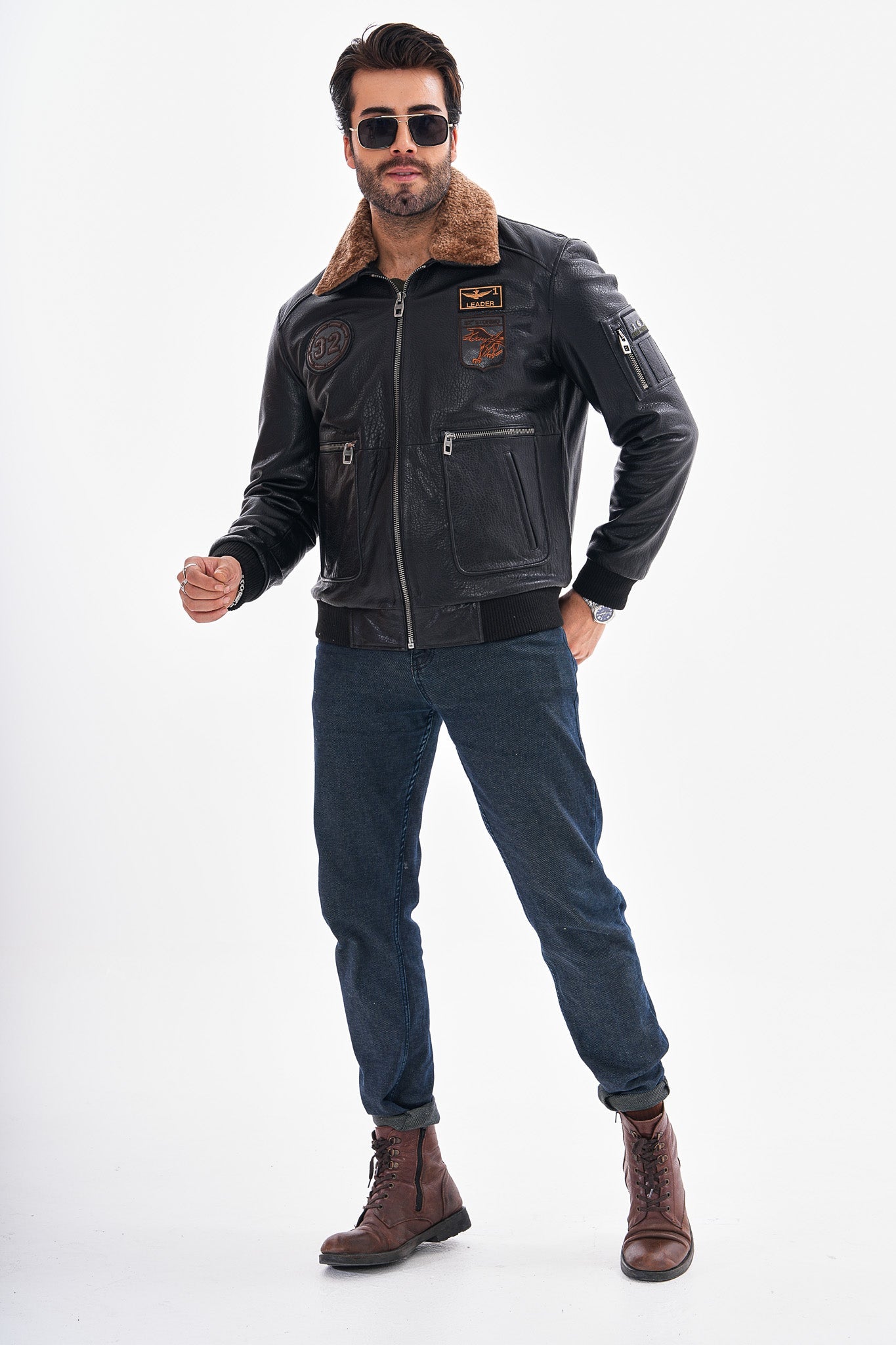 The Northway Black Lambskin Leather Jacket - Vinci Leather