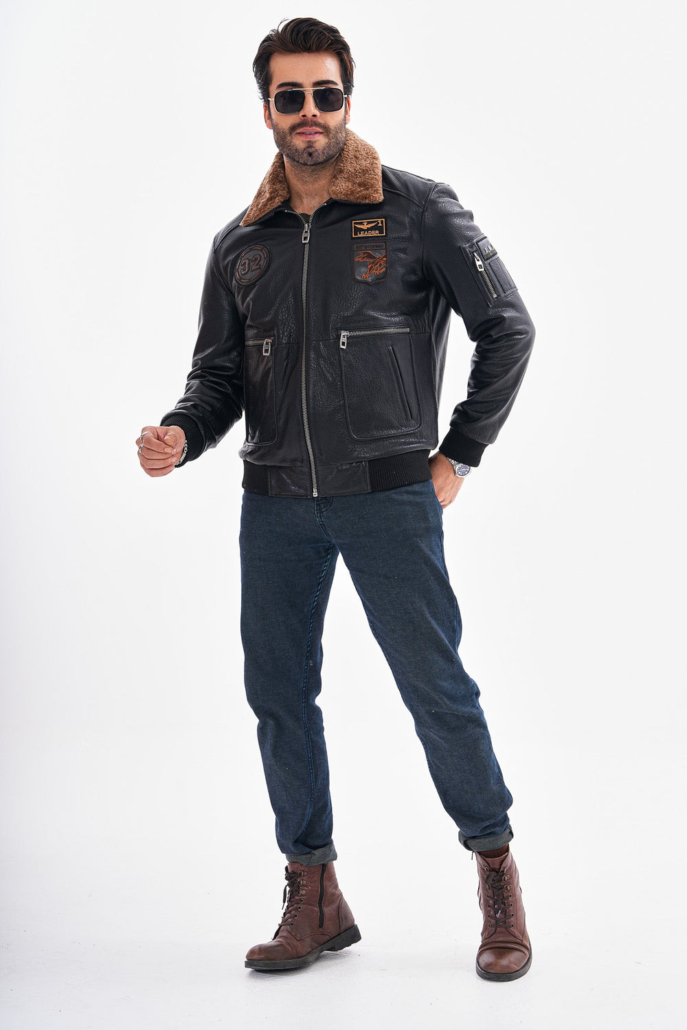 The Northway Black Lambskin Leather Jacket - Vinci Leather
