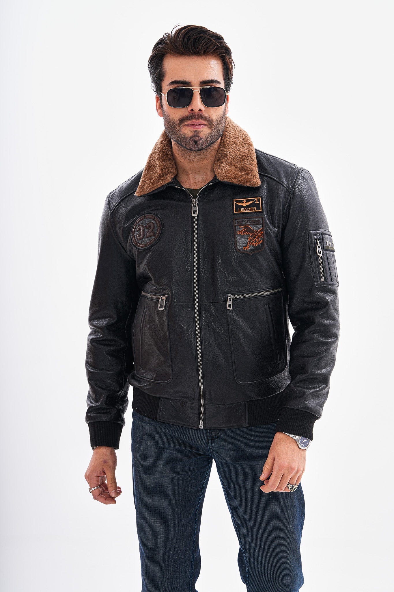 The Northway Black Lambskin Leather Jacket - Vinci Leather