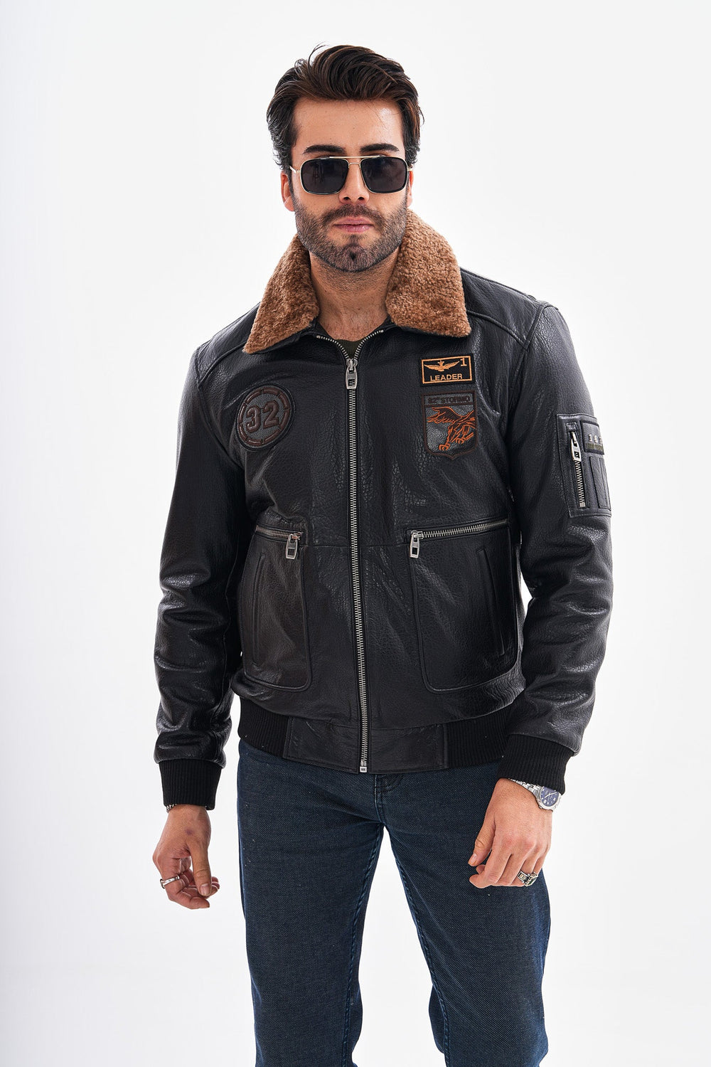 The Northway Black Lambskin Leather Jacket - Vinci Leather