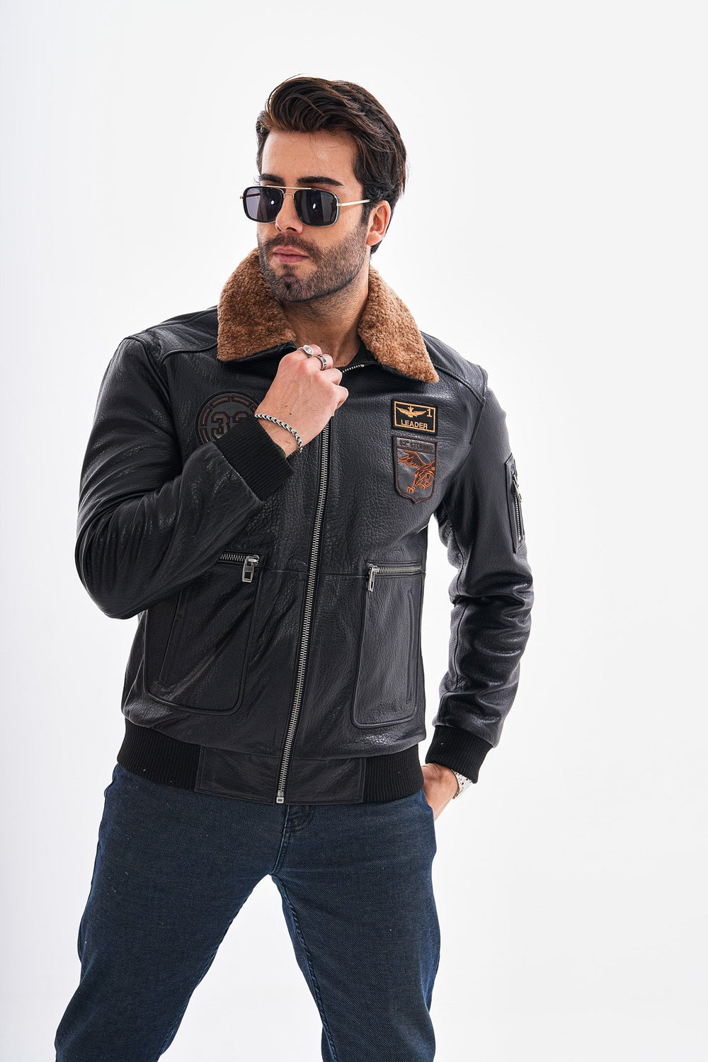 The Northway Black Lambskin Leather Jacket - Vinci Leather