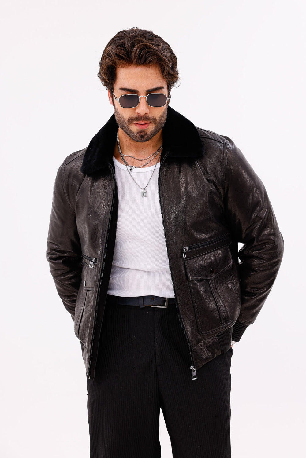 The Ardent Black Lambskin Leather Jacket - Vinci Leather