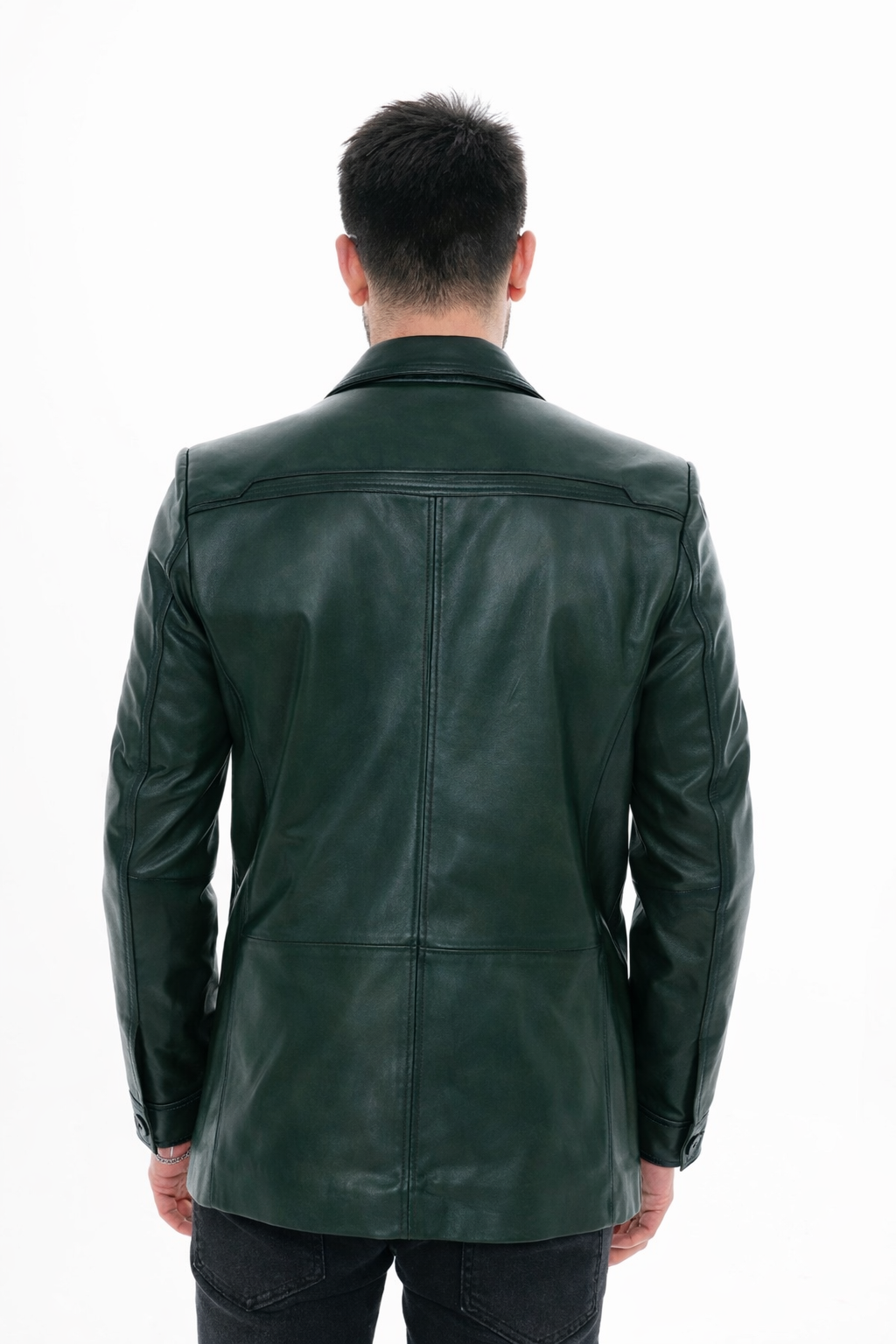 The Ravenna Green  Leather Jacket - Vinci Leather