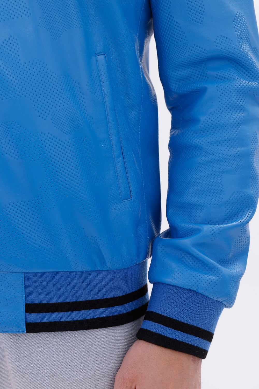 Monza Blue Lambskin Leather Jacket - Vinci Leather
