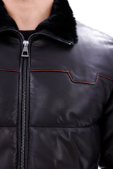 The Valtina Black Shearling Jacket - Vinci Leather
